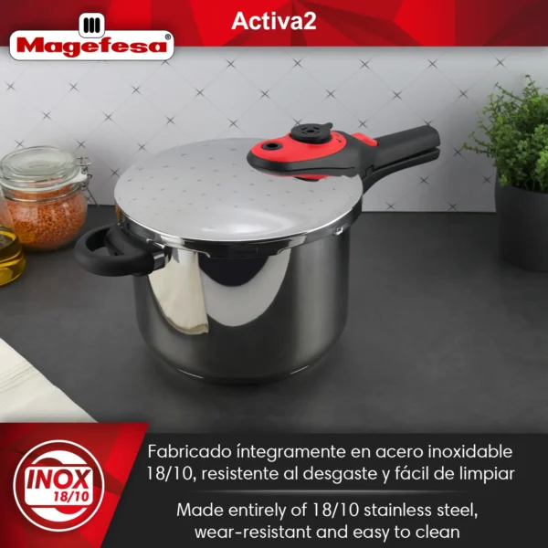 MAGEFESA+OLLA+EXPRESS+ACTIVA+RAPIDA+ACERO+INOXIDABLE 2