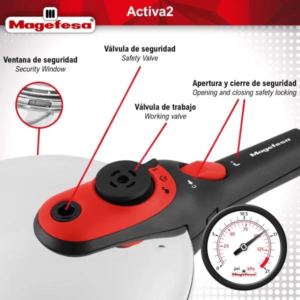 MAGEFESA+OLLA+EXPRESS+ACTIVA+RAPIDA+ACERO+INOXIDABLE 5