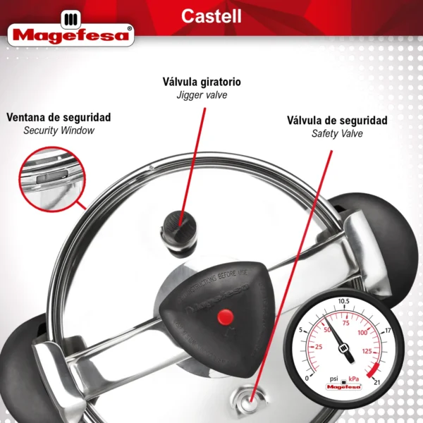 MAGEFESA+OLLA+EXPRESS+CASTELL+TRADICIONAL+ACERO+INOXIDABLE 6