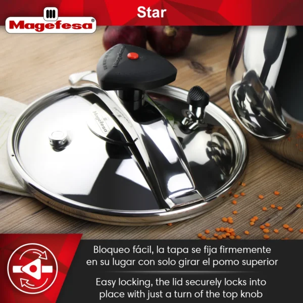 sistema de seguridad olla express magefesa star