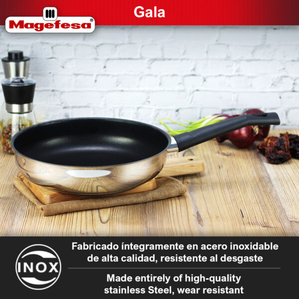 sarten profunda con antiadherente, de acero inoxidable, MAGEFESA DEEP GALAX
