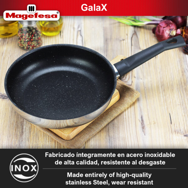 sarten profunda con antiadherente, de acero inoxidable, MAGEFESA DEEP GALAX