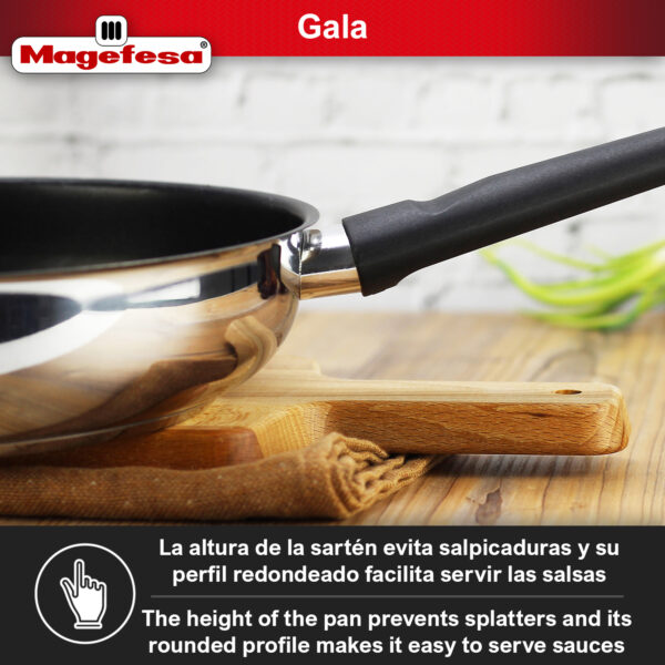 sarten profunda con antiadherente, de acero inoxidable, MAGEFESA DEEP GALAX