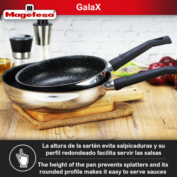 sarten profunda con antiadherente, de acero inoxidable, MAGEFESA DEEP GALAX