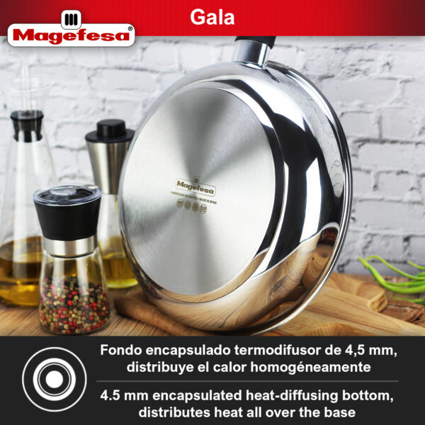 sarten profunda con antiadherente, de acero inoxidable, MAGEFESA DEEP GALAX