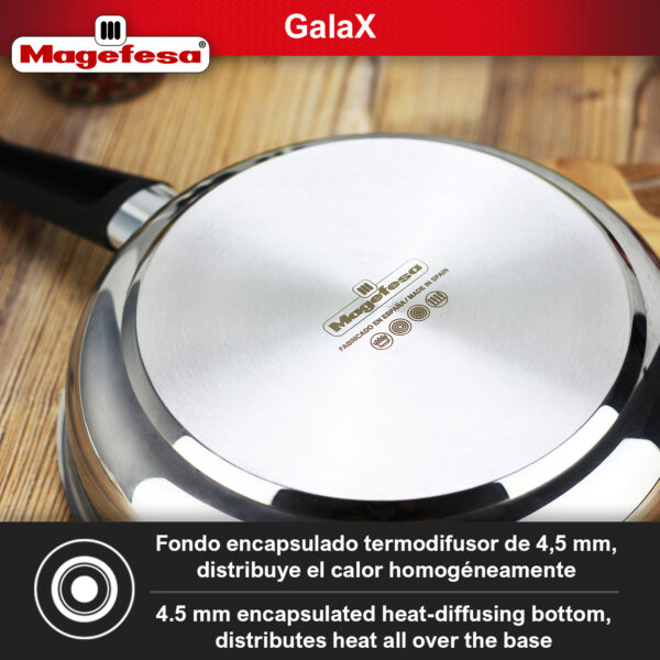 sarten profunda con antiadherente, de acero inoxidable, MAGEFESA DEEP GALAX