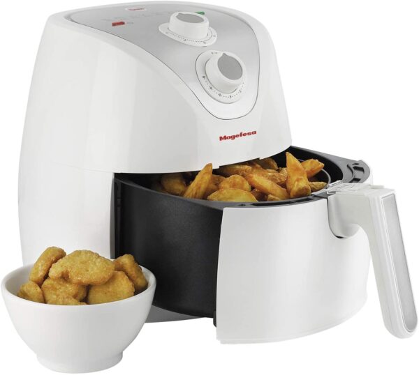Magefesa Borea Freidora sin Aceite de Diseño Compactoï¼ŒFreidora de Aire Con Sistema de Circulación de Aire Rápido, Volumen: 3,2 L, 1500 W, Panel de Control Analógico Giratorio para Tiempo y Temperatura