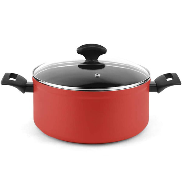 OLLA FAGOR MÁXIMA. Olla antiadherente doble capa XYLAN PLUS, acero inoxidable magnÁ©tico, compatible con todo tipo de cocinas, INDUCCIÁ“N. Apta para lavavajillas. Mangos de baquelita (OLLA ROJO, 24 cm)