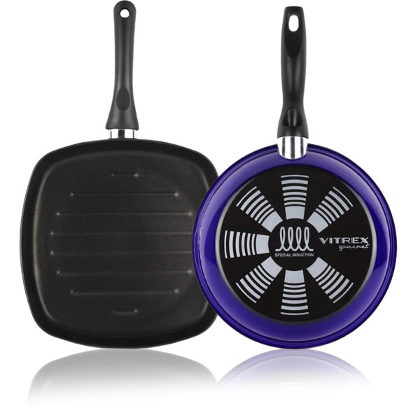 VITREX MARSEILLE AZUL ASADOR 27 + SARTEN 26